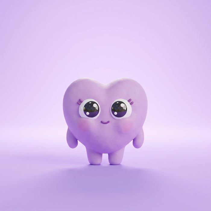 Puff, a tiny purple heart Gumbloo